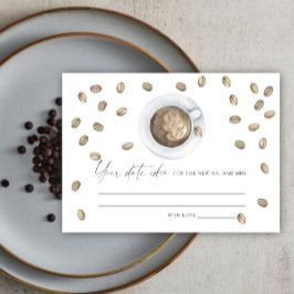 Tarjeta De Recepción ideas de boda de café Regalo para fiesta de despos