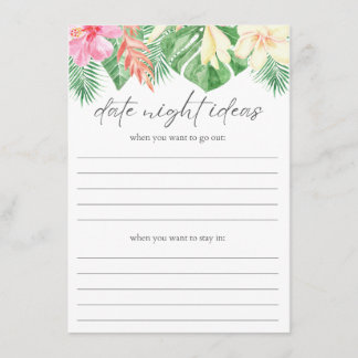 Tarjeta De Recepción Ideas de la noche de la cita Ducha tropical de la