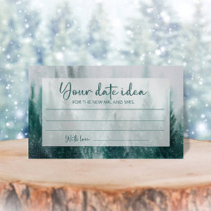 Tarjeta De Recepción Ideas de la noche de Pine Tree Forest Date. Frasco