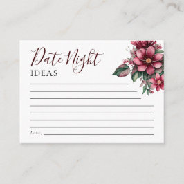 Tarjeta De Recepción Ideas de la noche del día Floral Burgundy Bridal S