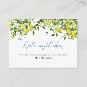 Tarjeta De Recepción Ideas de la noche del día   Lemon Bridal Shower