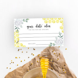 Tarjeta De Recepción Ideas de noche de cita floral de abeja de acuarela