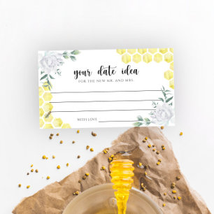 Tarjeta De Recepción Ideas de noche de cita floral de abeja de acuarela