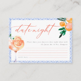Tarjeta De Recepción Ideas de Noche de Cita Italiana en Positano Naranj