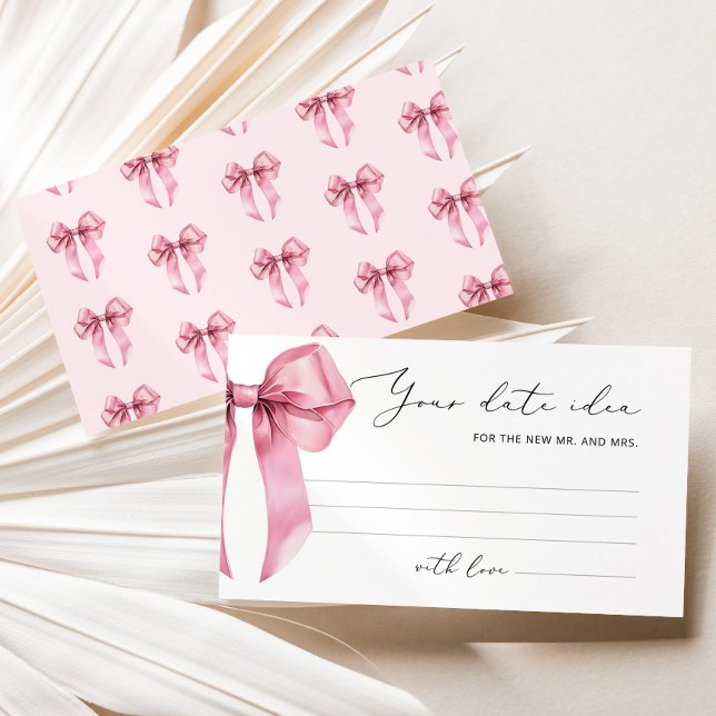 Tarjeta De Recepción Ideas nocturnas de "Pink Bow Date". Juego de novia (Subido por el creador)