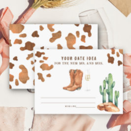 Tarjeta De Recepción Ideas para la noche de cita de la ducha de novia o