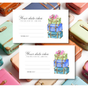 Tarjeta De Recepción Ideas para noche de cita con maleta vintage