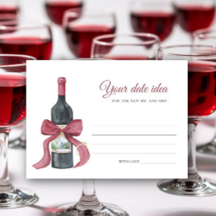 Tarjeta De Recepción ideas para una noche de cita en la ducha de novia 