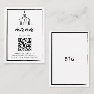 Tarjeta De Recepción Iglesia Dibujada a Mano Tradicional Caprichosa Bod