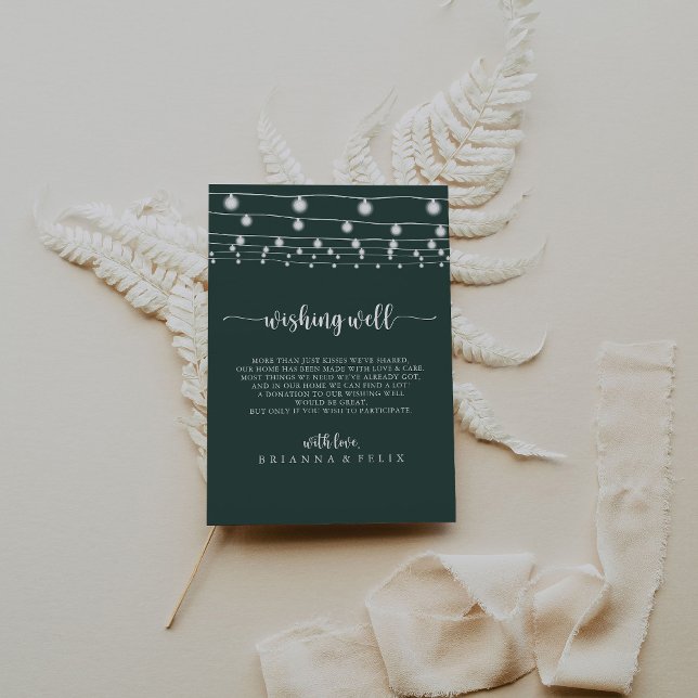 Tarjeta De Recepción Iluminación de cadena Boda verde deseable bien (Subido por el creador)