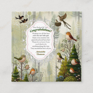 Tarjeta De Recepción Ilustracion artístico de aves simplistas de estilo