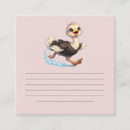 Tarjeta De Recepción Ilustración de Aventura Feliz de Avestruz Adorable
