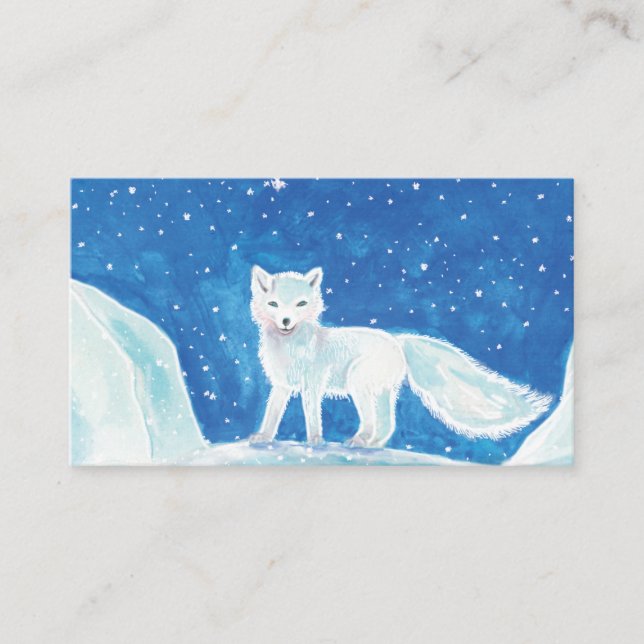 Tarjeta De Recepción Ilustracion de Fox blanca ártica (Vulpes lagopus) (Anverso)