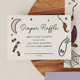 Tarjeta De Recepción Ilustración de Halloween Baby Shower Diaper Raffle