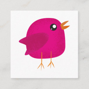Tarjeta De Recepción Ilustración de pajarito rosa lindo