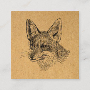 Tarjeta De Recepción Ilustracion Fox de época Arte de animales de época