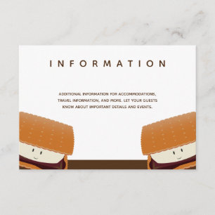 Tarjeta De Recepción Ilustracion más Boda Información marrón blanca