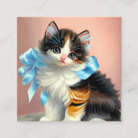 Ilustracion Vintage Calico Kitten