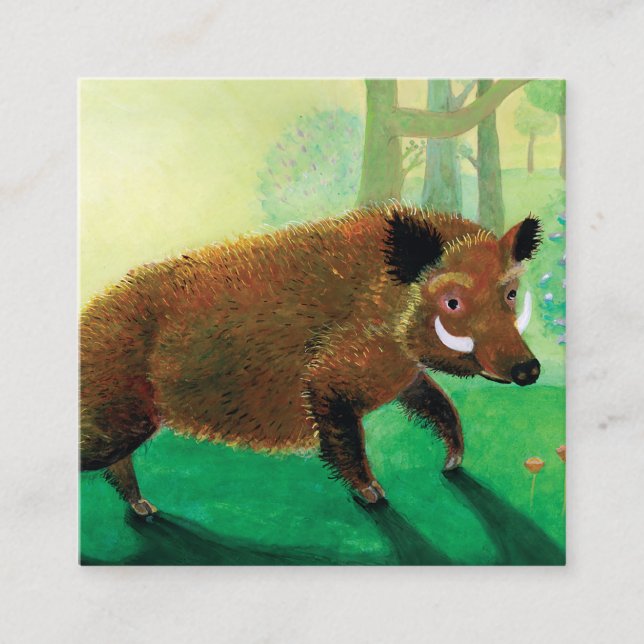 Tarjeta De Recepción Ilustracion Wild Boar (Anverso)