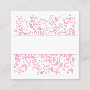 Tarjeta De Recepción ILY Bloom - Diseño ASL de nombre personalizado