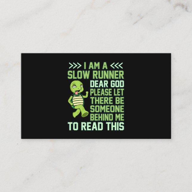 Tarjeta De Recepción I'm A Slow Runner Turtle Half Marathon Running Lov (Anverso)