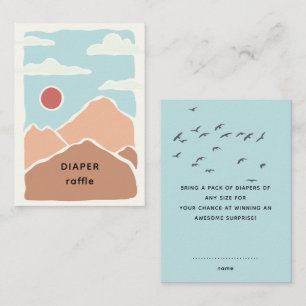 Tarjeta De Recepción Impresión de arte retro moderno de montañas Rifa d