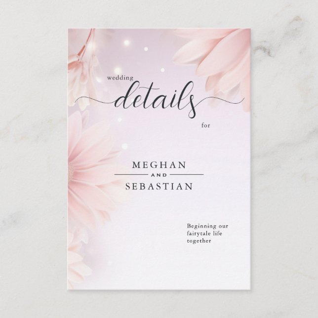 Tarjeta De Recepción Impresionantes Daisies Rosa (Anverso)