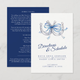 Tarjeta De Recepción Indicaciones de boda con herraduras de la suerte e