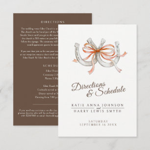 Tarjeta De Recepción Indicaciones de boda de otoño con herraduras de ac