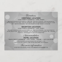 Indicaciones de Boda Elegantes Platino y Negro