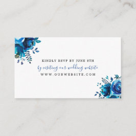 Tarjeta De Recepción Indigo Blue Floral boda RSVP online