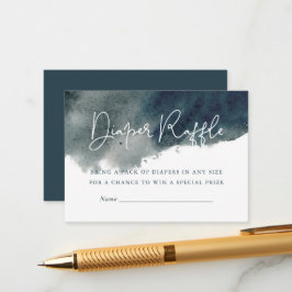 Tarjeta De Recepción Indigo Ink Wash Baby Shower Diaper Raffle