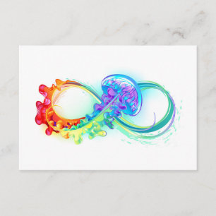 Tarjeta De Recepción Infinidad con las medusas del arcoiris