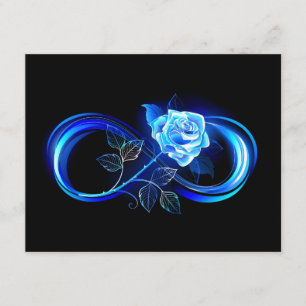 Tarjeta De Recepción Infinito brillante con rosa azul