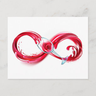 Tarjeta De Recepción Infinito con vino Rojo