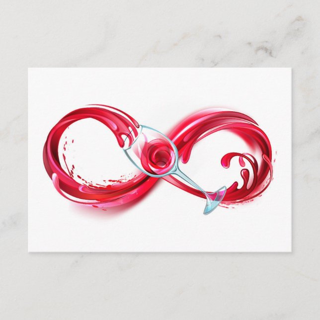 Tarjeta De Recepción Infinito con vino Rojo (Anverso)