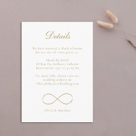 Tarjeta De Recepción Infinity Love Monograma Boda blanco Detalle del ho