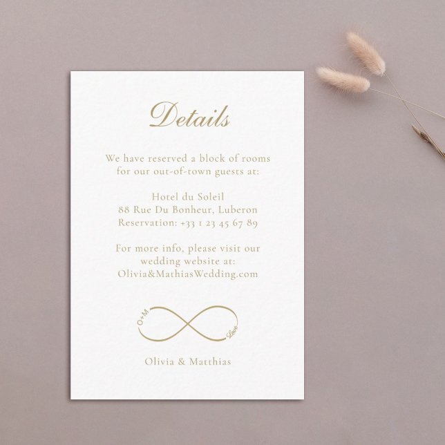 Tarjeta De Recepción Infinity Love Monograma Boda blanco Detalle del ho (Subido por el creador)