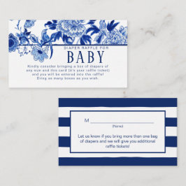 Tarjeta De Recepción Influencia asiática en el pañal azul floral de páj