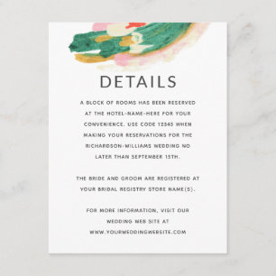 Tarjeta De Recepción Información Boda abstracta de arte moderno - Detal