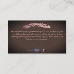 Tarjeta De Recepción Información boda Chocolate Sangria