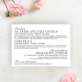 Tarjeta De Recepción Información Boda de Art Deco de Vintage