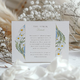 Tarjeta De Recepción Información Boda de Daisies Vintage