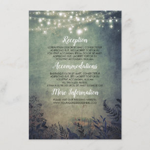 Tarjeta De Recepción Información Boda sobre las luciérnagas rusas