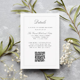 Tarjeta De Recepción Información clásica de Boda de elegancia simple - 