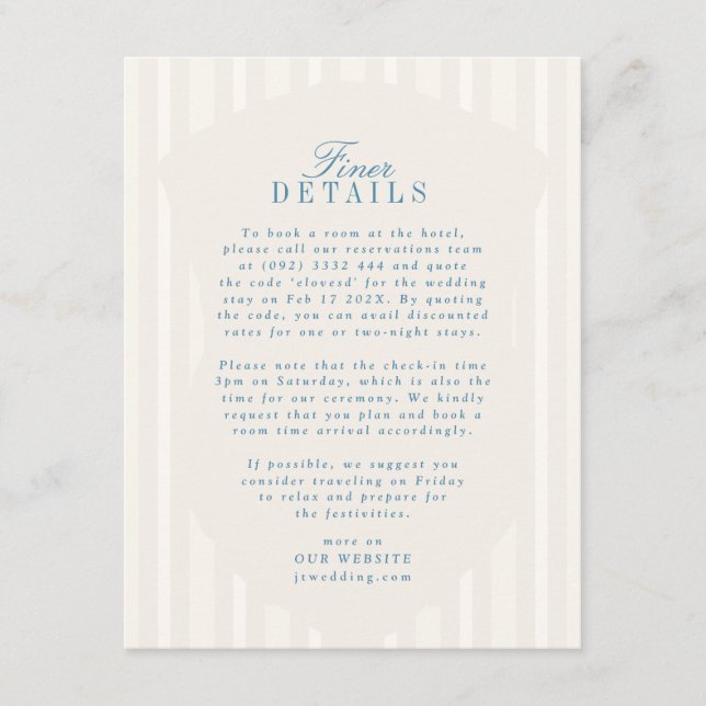 Tarjeta De Recepción Información clásica sobre la banda monográfica azu (Anverso)