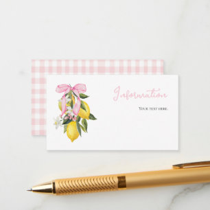Tarjeta De Recepción Información de baby shower coquette de lazo rosa l