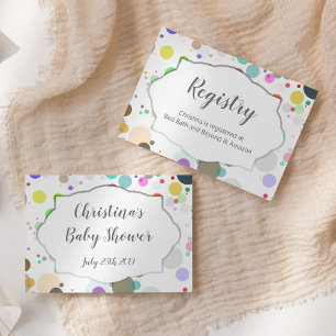 Tarjeta De Recepción Información de Baby Shower sobre el registro de pu