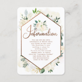 Tarjeta De Recepción Información de Boda Campestre Rústica Farmhouse Fr