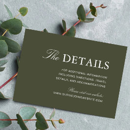 Tarjeta De Recepción Información de Boda Clásica Elegante Polvorienta V